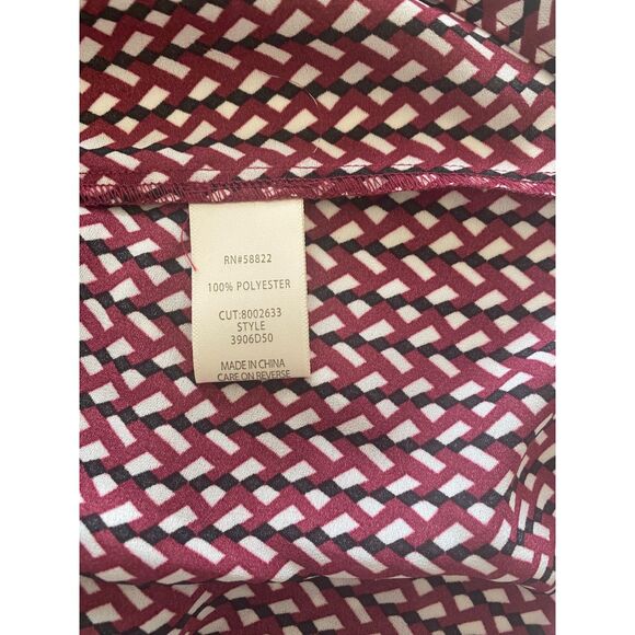 NWT Max Studio Geometric Print Tie Neck Crepe Cottagecore Boho Tier Maxi Dress S - Picture 12 of 12